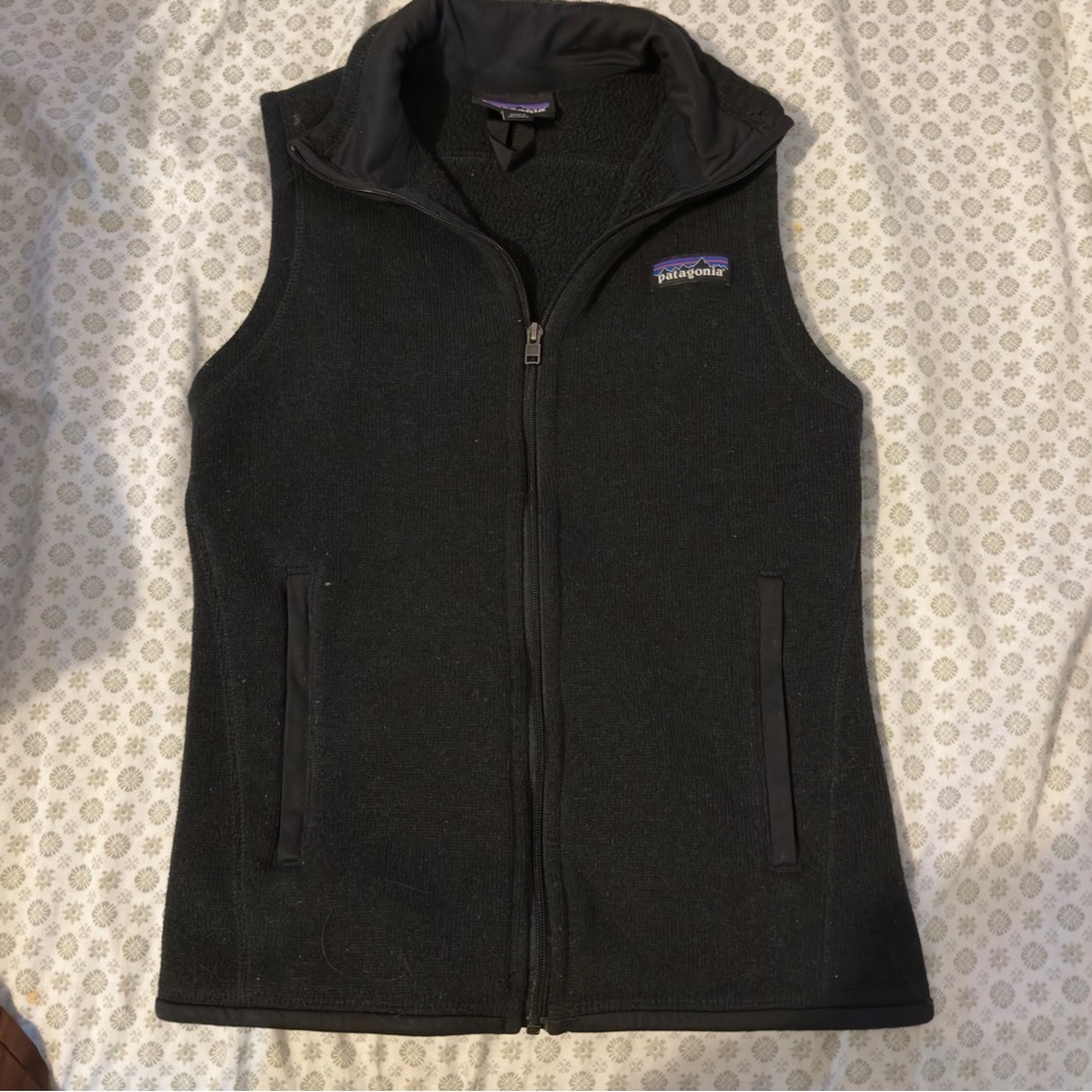 Patagonia Black Zip Front Fleece Vest